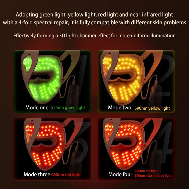4 Color Light Facial Led Mask Red Light Therapy
